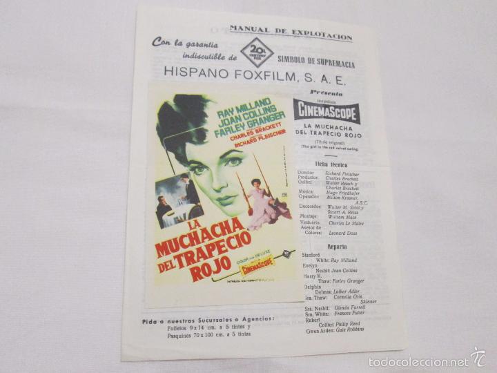 Cinema: LA MUCHACHA DEL TRAPECIO ROJO - RAY MILLAND // JOAN COLL // ETC. - FOXFILM - SIN A&Ntilde;O