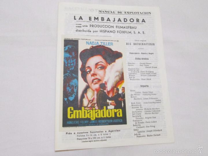 Cinema: LA EMBAJADORA - NADJA TILLER // HANSJORG FELMY // ETC. - FOXFILM - SIN A&Ntilde;O