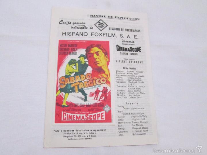 Cinema: SABADO TRAGICO - VICTOR MATURE // RICHARD EGAN // ETC. - FOXFILM - SIN A&Ntilde;O