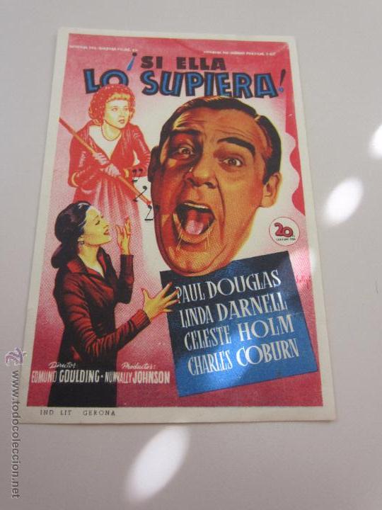 Cine: SI ELLA LO SUPIERA LINDA DARNELL PAUL DOUGLAS SOLIGO