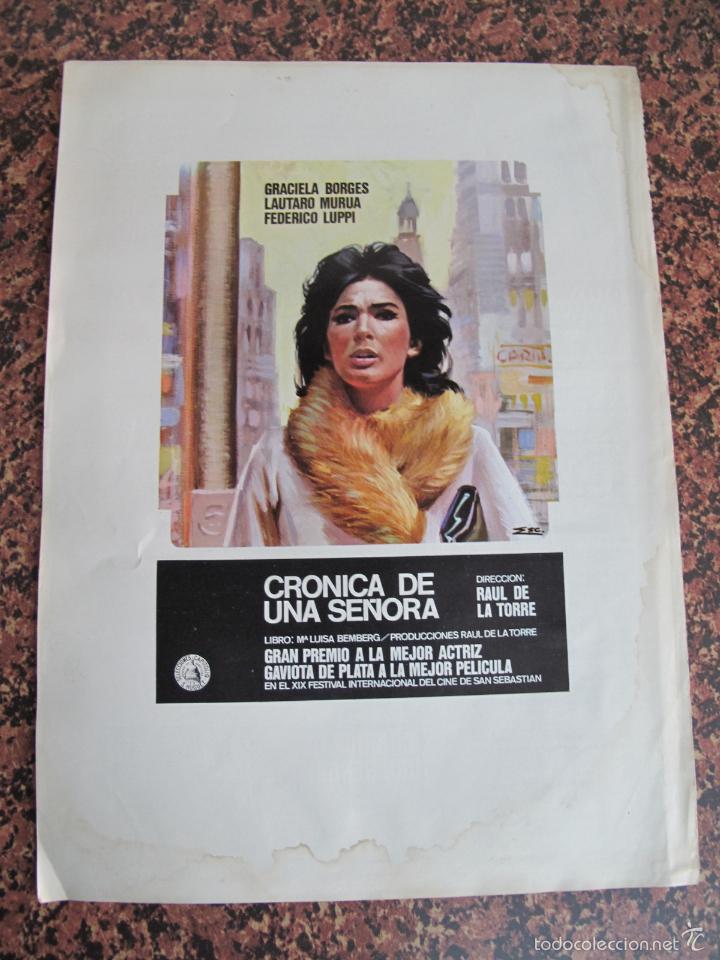 Cinema: TED786 CRONICA DE UNA SE&Ntilde;ORA 25&euro; 100 GUISAS 125&euro; ENVIO INCLUIDO