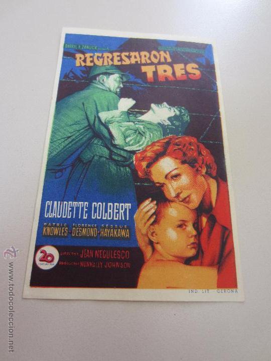 Cine: REGRESARON TRES PROGRAMA SENCILLO 20TH CENTURY FOX SOLIGO CLAUDETTE COLBERT