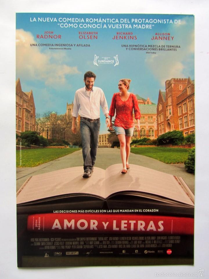 Cinema: AMOR Y LETRAS   Gu&iacute;a original de la pel&iacute;cula. 4 p&aacute;ginas. Acartonada