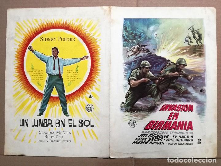Cine: INVASION EN BIRMANIA Y UN LUNAR EN EL SOL.GUIA ORIGINAL