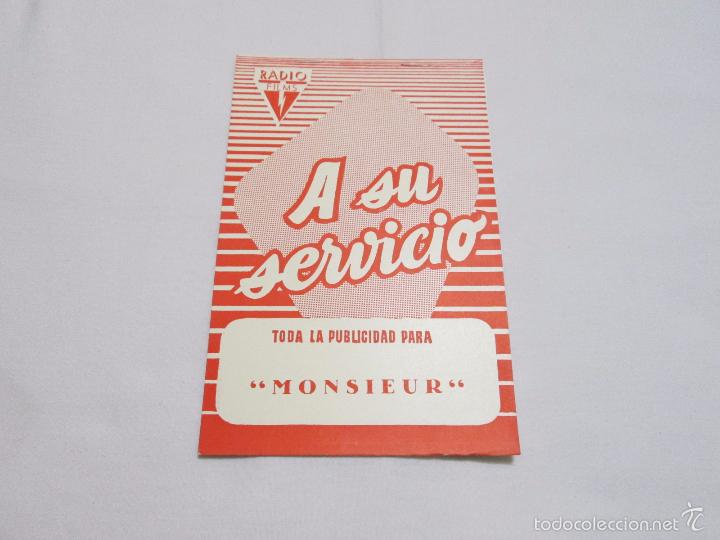 Cine: MONSIEUR - JEAN GABIN - RADIO FILMS - A SU SERVICIO