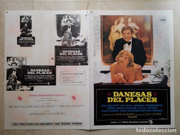 Cine: GUIA ORIGINAL DOBLE -A4- DANESAS DEL PLACER -CINE ESCANDINAVO - VINTAGE CLASIFICADA S - OLE SOLTOFT