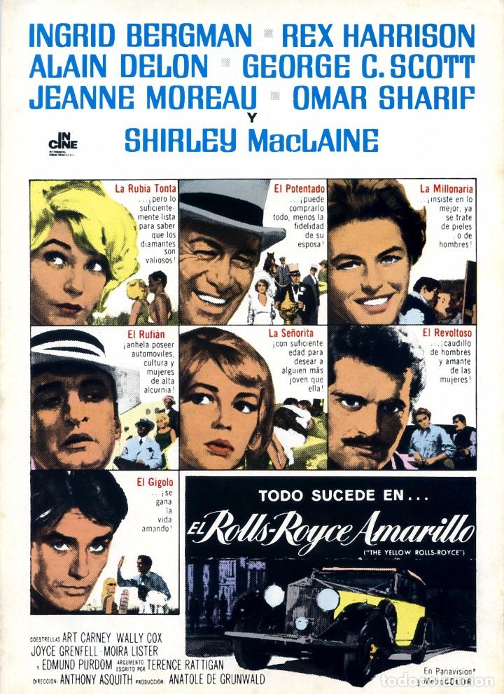 Cine: EL ROLLS-ROYCE AMARILLO (GU&Iacute;A ORIGINAL SIMPLE) ALAIN DELON - OMAR CHARIF - INGRID BERGMAN