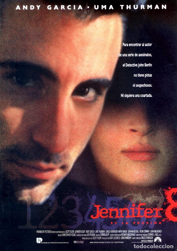 Cine: JENNIFER 8 ES LA PROXIMA (GU&Iacute;A ORIGINAL DOBLE CON FOTOS DE SU ESTRENO EN ESPA&Ntilde;A)