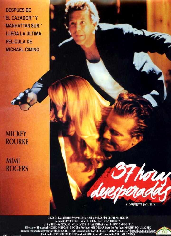 Cine: 37 HORAS DESESPERADAS  (GU&Iacute;A ORIGINAL SIMPLE CON FOTOS DE SU ESTRENO EN ESPA&Ntilde;A)   MICKEY ROURKE