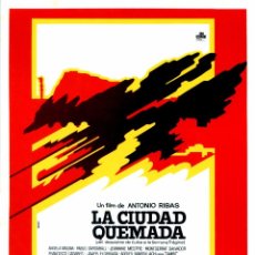 Cine: LA CIUDAD QUEMADA (GUÍA ORIGINAL SIMPLE DE SU ESTRENO EN ESPAÑA) DIRECTOR ANTONIO RIBAS