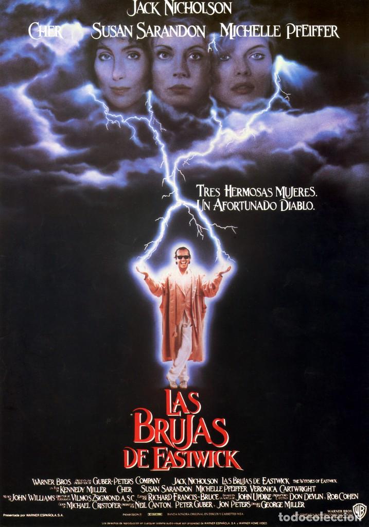 Cine: LAS BRUJAS DE EASTWICK (GU&Iacute;A ORIGINAL SIMPLE CON FOTOS DE SU ESTRENO EN ESPA&Ntilde;A)