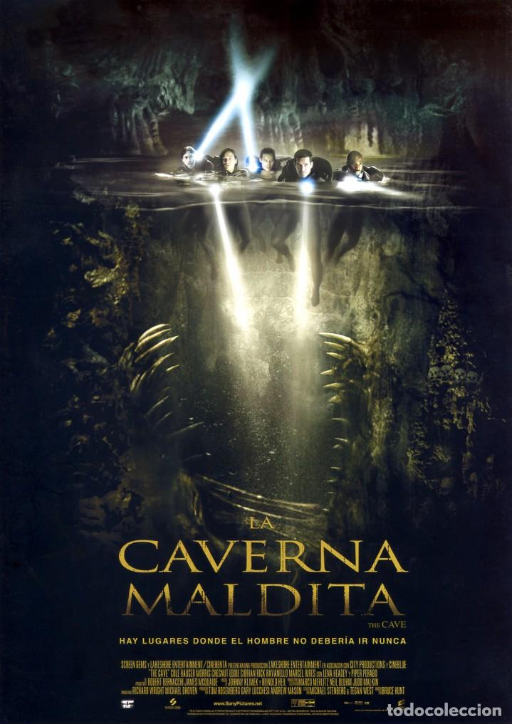 Cine: LA CAVERNA MALDITA (GU&Iacute;A ORIGINAL DOBLE CON FOTOS DE SU ESTRENO EN ESPA&Ntilde;A) TERROR