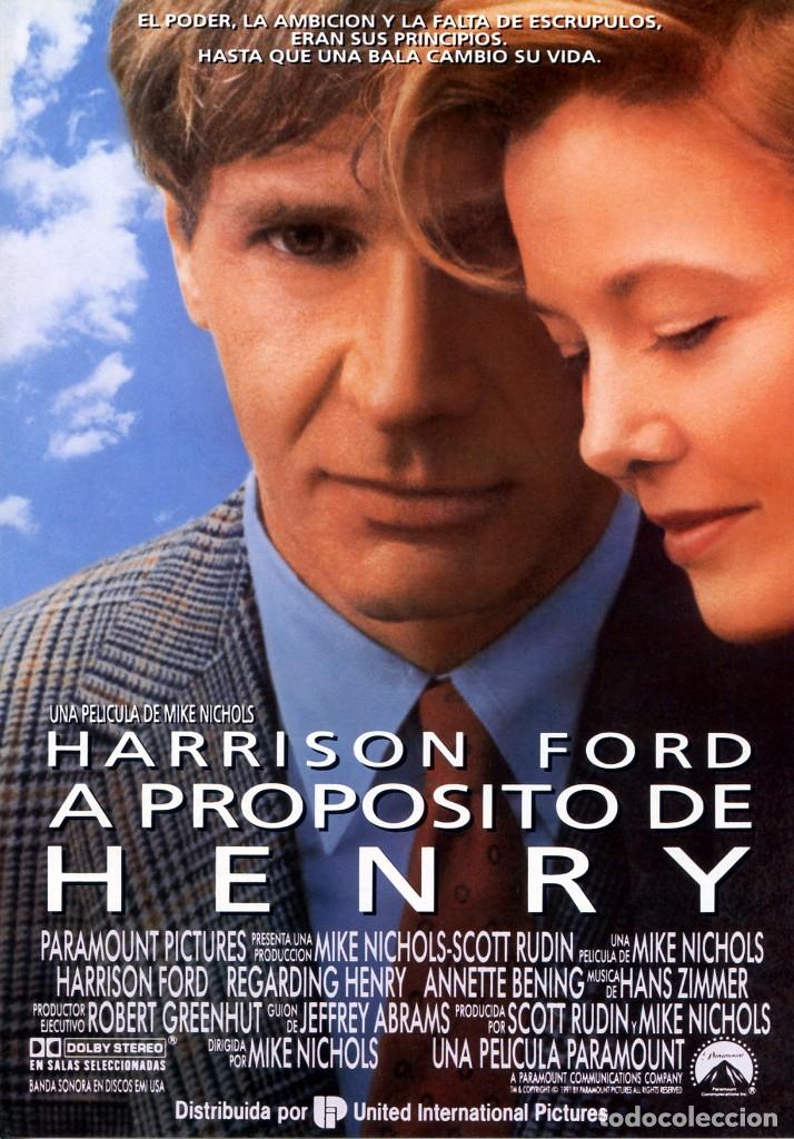 Cine: A PROPOSITO DE HENRY (GU&Iacute;A ORIGINAL DOBLE CON FOTOS DEL ESTRENO EN ESPA&Ntilde;A ) HARRISON FORD