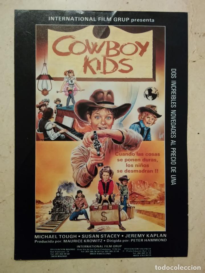 Cine: ANTIGUO ANUNCIO ACARTONADO -A4- COWBOY KIDS - WESTERN - PUBLICIDAD LAMINA