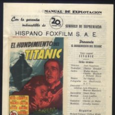 Cine: Q-10056- EL HUNDIMIENTO DEL TITANIC (TITANIC) (TRIPTICO) (SOLIGÓ) CLIFTON WEBB - BARBARA STANWYCK