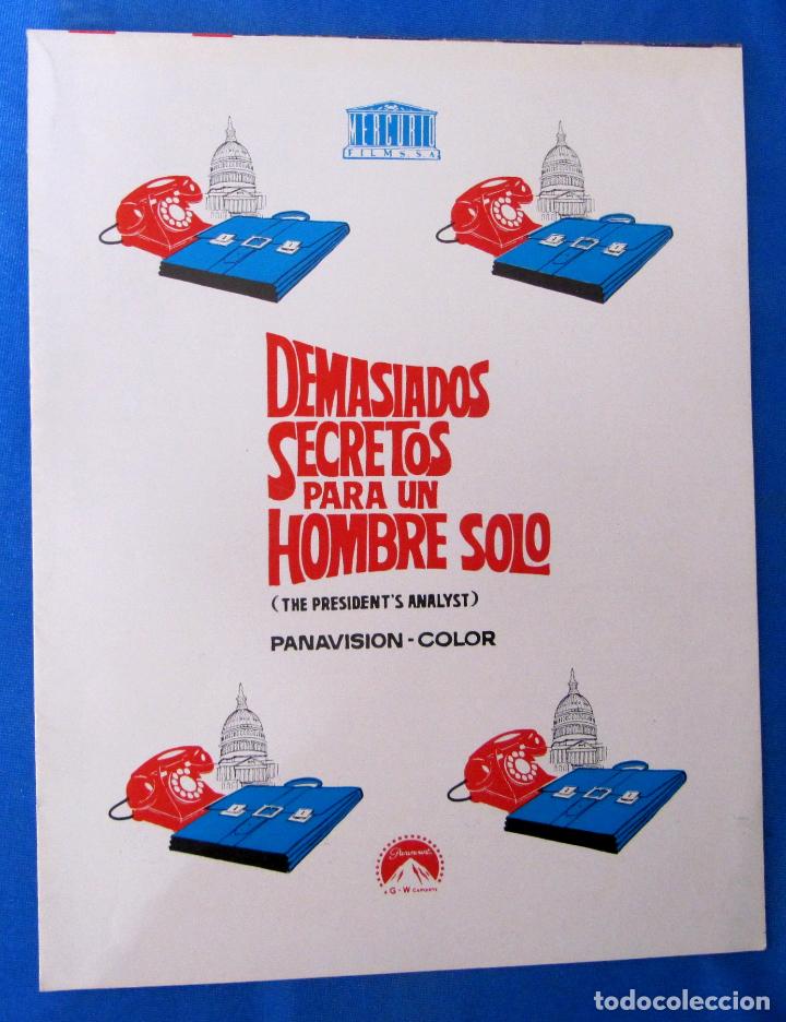 Cine: PRESS BOOK DEMASIADOS SECRETOS PARA UN HOMBRE SOLO. JAMES COBURN, 1968.