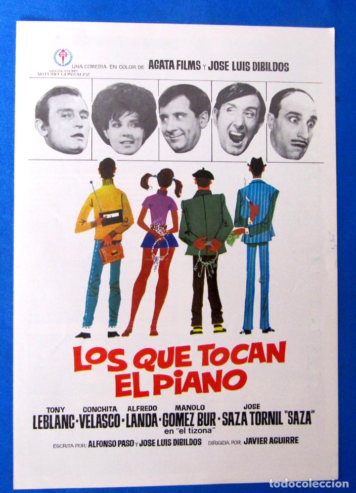 Cine: PRESS BOOK. LOS QUE TOCAN EL PIANO. TONY LEBLANC, CONCHITA VELASCO, ALFREDO LANDA, 1968.