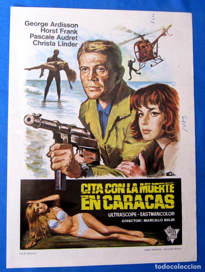 Cine: PRESS BOOK. CITA CON LA MUERTE EN CARACAS. GEORGE ARDISSON, DIR. MARELO BALDI, 1967.