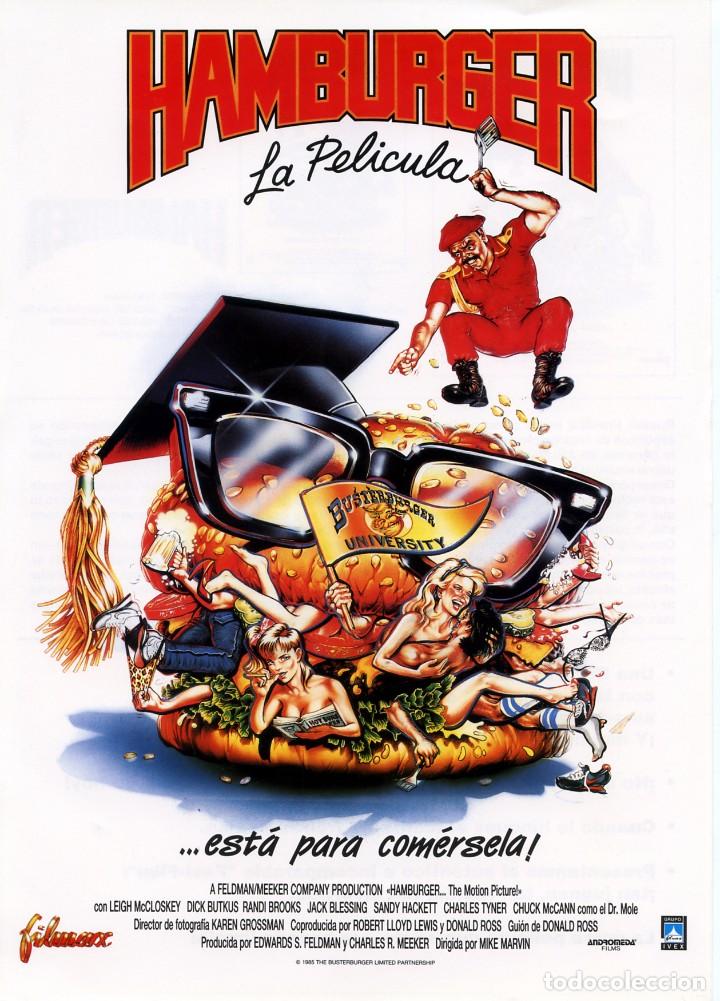 Cine: HAMBURGER LA PEL&Iacute;CULA  (GU&Iacute;A ORIGINAL SIMPLE DE SU ESTRENO EN ESPA&Ntilde;A)