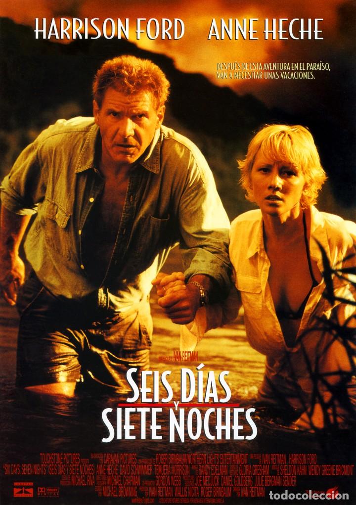 Cine: SEIS D&Iacute;AS Y SIETE NOCHES (GU&Iacute;A ORIGINAL DOBLE CON FOTOS DE SU ESTRENO EN ESPA&Ntilde;A) HARRISON FORD