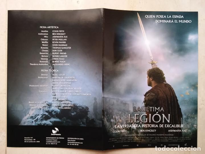 Cine: GUIA ORIGINAL DOBLE -A4- LA ULTIMA LEGION - AVENTURAS - COLIN FIRTH - EXCALIBUR