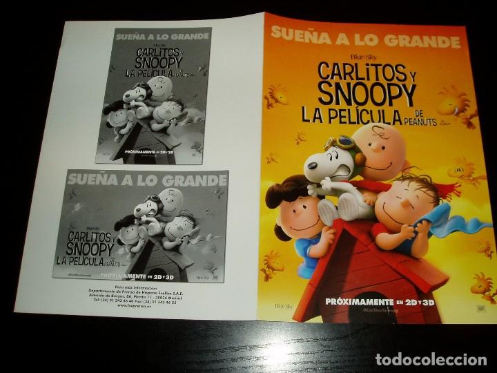 Cine: CARLITOS Y SNOOPY.LA PELICULA. GU&Iacute;A PUBLICITARIA DOBLE ORIGINAL DE LA PEL&Iacute;CULA. NUEVO