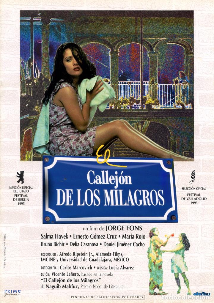 Cine: EL CALLEJON DE LOS MILAGROS (GU&Iacute;A ORIGINAL DE LUJO 12 P&Aacute;GINAS CON FOTOS DE SU ESTRENO) SALMA HAYEK