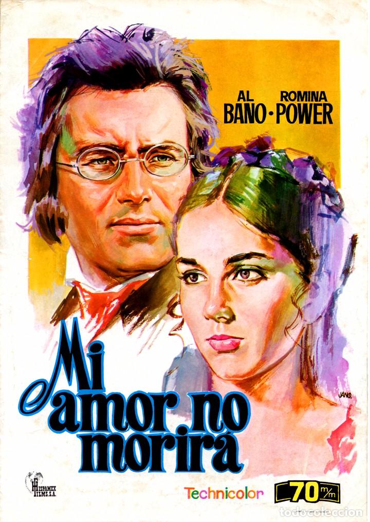 Cine: MI AMOR NO MORIR&Aacute; (GU&Iacute;A ORIGINAL DOBLE CON FOTOS DE SU ESTRENO EN ESPA&Ntilde;A) AL BANO - ROMINA POWER