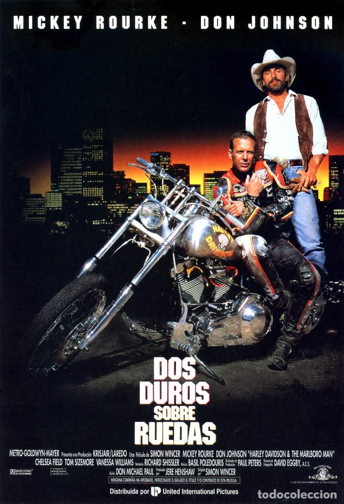 Cinema: DOS DUROS SOBRE RUEDAS (GU&Iacute;A ORIGINAL DOBLE CON FOTOS DE SU ESTRENO EN ESPA&Ntilde;A) MICKEY ROURKE