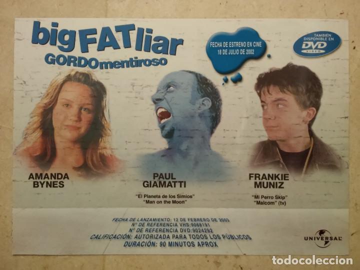 Cine: GUIA ORIGINAL DE VIDEOCLUB -A4- BIG FAT LIAR - GORDO MENTIROSO - PAUL GIAMATTI - AMANDA BYNES