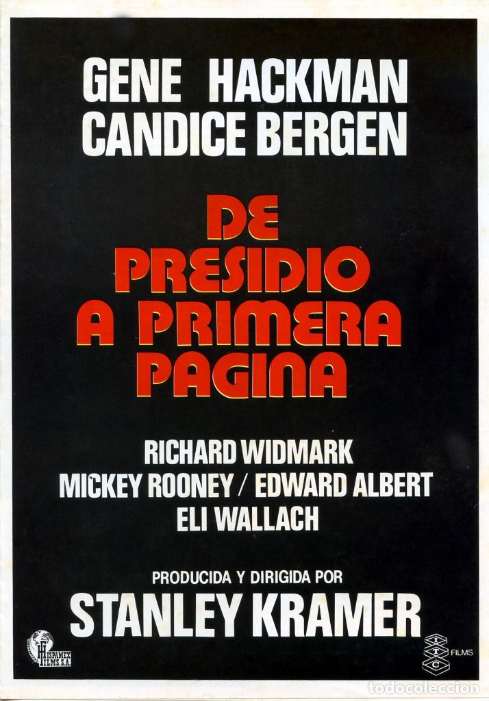 Cine: DE PRESIDIO A PRIMERA P&Aacute;GINA (GU&Iacute;A ORIGINAL DOBLE CON FOTOS DE SU ESTRENO) GENE HACKMAN