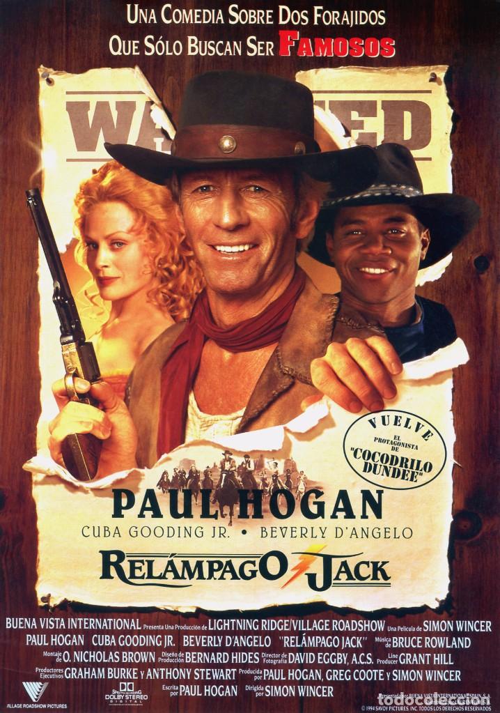 Cine: RELAMPAGO JACK (GU&Iacute;A ORIGINAL DOBLE CON FOTOS DE SU ESTRENO EN ESPA&Ntilde;A) PAUL HOGAN COCODRILO DUNDEE