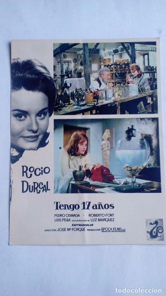 Cine: TENGO 17 A&Ntilde;OS  Roc&iacute;o Durcal    Gu&iacute;a original 21,5x29