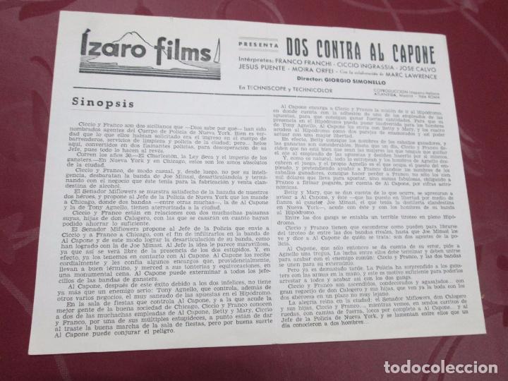 Cinema: DOS CONTRA AL CAPONE - FRANCO FRANCHI - IZARO F ILMS