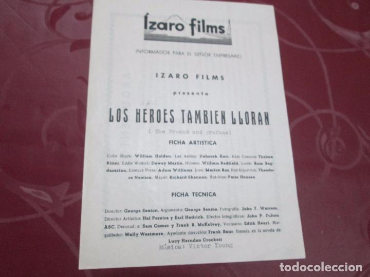 Cin&eacute;ma: LOS HEROES TAMBIEN LLORAN - WILLIAM HOLDEN - IZARO F ILMS