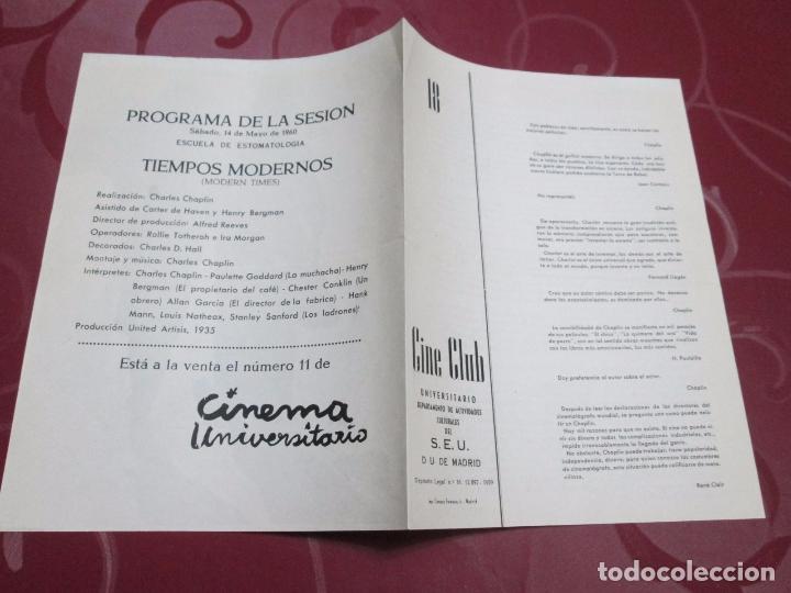 Cine: CINE CLUB UNIVERSITARIO - TIEMPOS MODERNOS - CHAPLIN