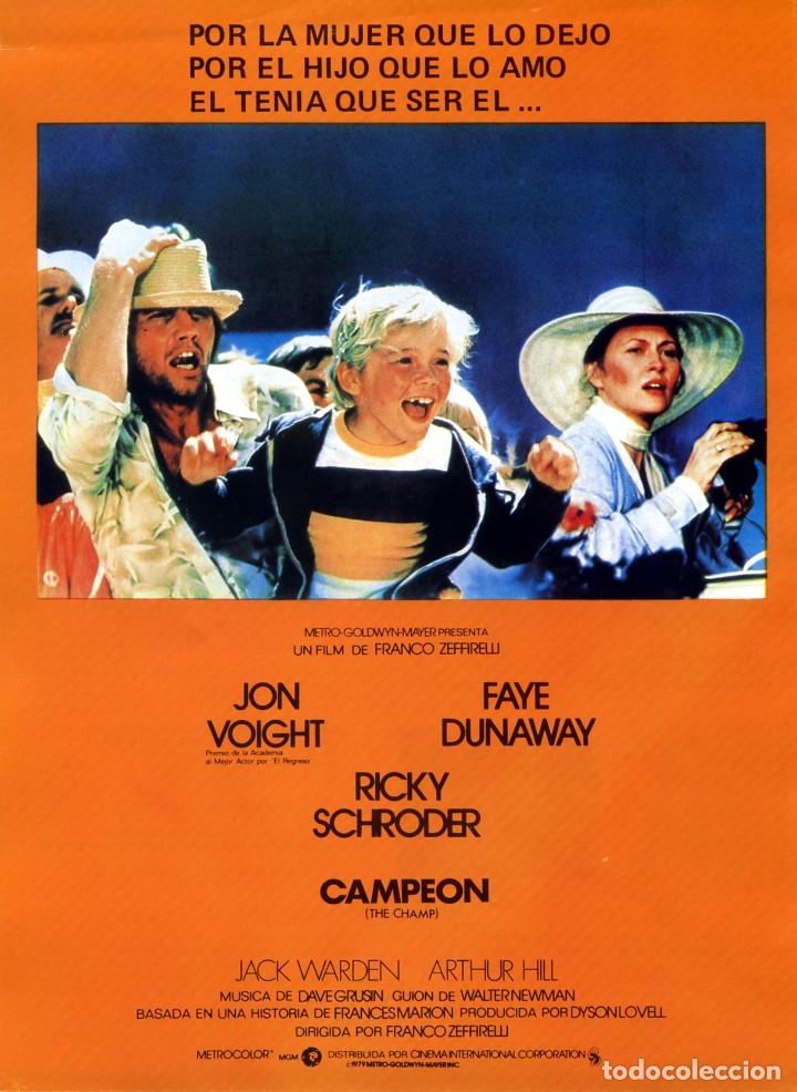 Cinema: CAMPEON (GU&Iacute;A ORIGINAL SIMPLE CON FOTOS DE SU ESTRENO EN ESPA&Ntilde;A) JON VOIGHT FAYE DUNAWAY
