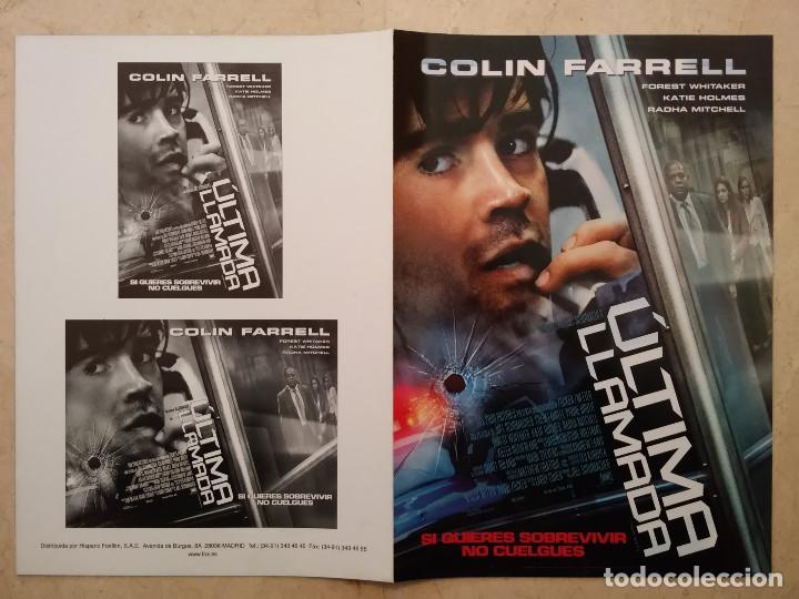 Kino: GUIA ORIGINAL DOBLE -A4- ULTIMA LLAMADA - COLIN FARRELL - THRILLER - KATIE HOLMES
