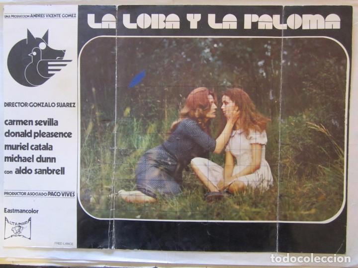 Cine: CARTEL DE CINE 31X44 LA LOBA Y LA PALOMA DE GONZALO SUAREZ CON CARMEN SEVILLA