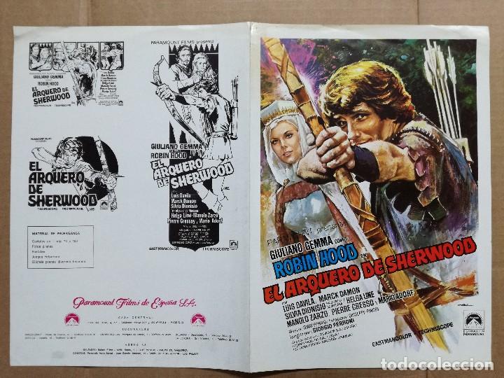 Cine: ROBIN HOOD EL ARQUERO DE SHERWOOD MAC - GUIA PUBLICITARIA ORIGINAL ESTRENO