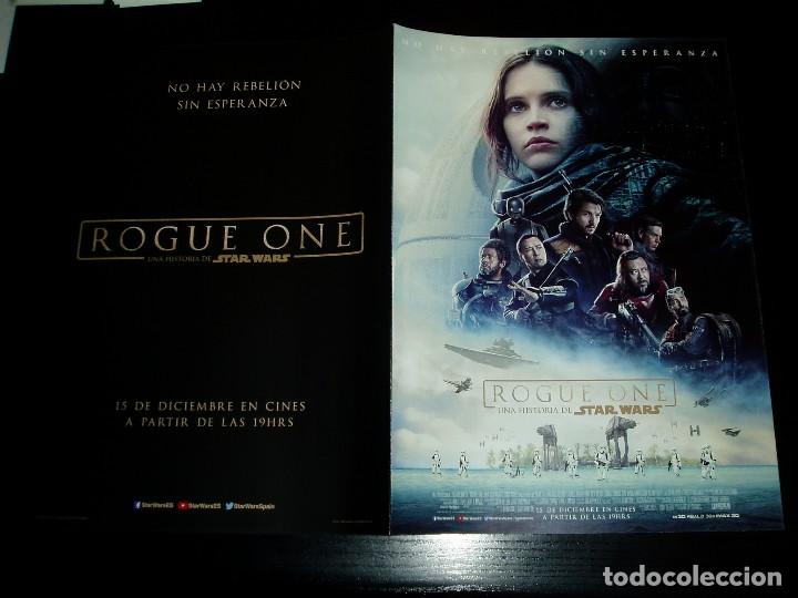 Cine: ROGUE ONE. STAR WARS. GUIA PUBLICITARIA DOBLE. ORIGINAL. NUEVO. NO OFERTA.