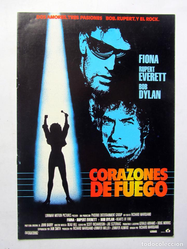 Cine: Corazones de fuego 1987. Gu&iacute;a  original de 6 p&aacute;gs.