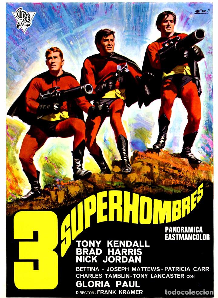 Cine: 3 SUPERHOMBRES (GU&Iacute;A ORIGINAL DOBLE CON FOTOS DE SU ESTRENO EN ESPA&Ntilde;A) TONY KENDALL