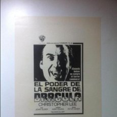 Cine: EL PODER DE LA SANGRE DE DRACULA - CHRISTOPHER LEE - HAMMER FILMS / PETER SASDY - GUIA SENCILLA