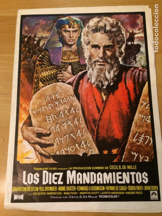 Cine: Gu&iacute;a reposici&oacute;n 1972 los D&iacute;ez mandamientos.charlton heston yul brynner.de mille.paramount