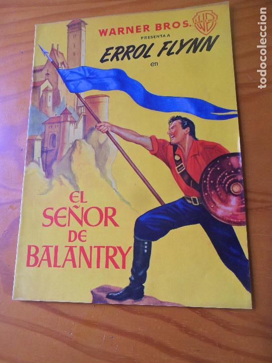 Cine: ERROL FLYNN, EL SE&Ntilde;OR DE BALANTRY - GUIA PUBLICITARIA PARA DISTRIBUIDORES - ORIGINAL 1953