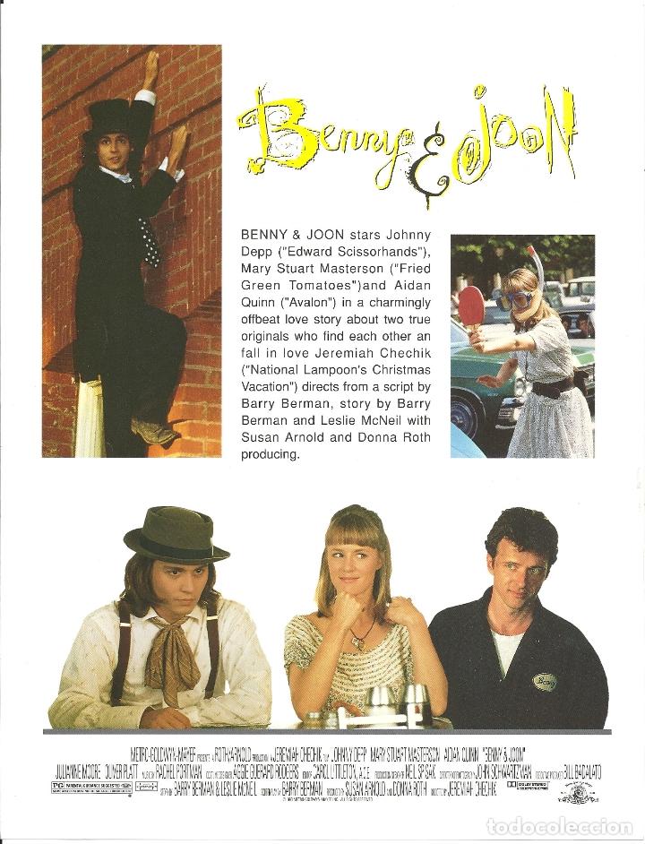 G7799 Benny And Joon Johnny Depp Mary Stuart Ma Buy Pressbooks At Todocoleccion 91155785