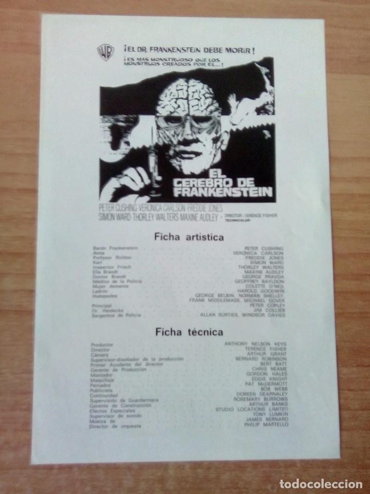Cine: B-- GUIA SIMPLE DE LA PELICULA---EL CEREBRO DE FRANKENSTEIN