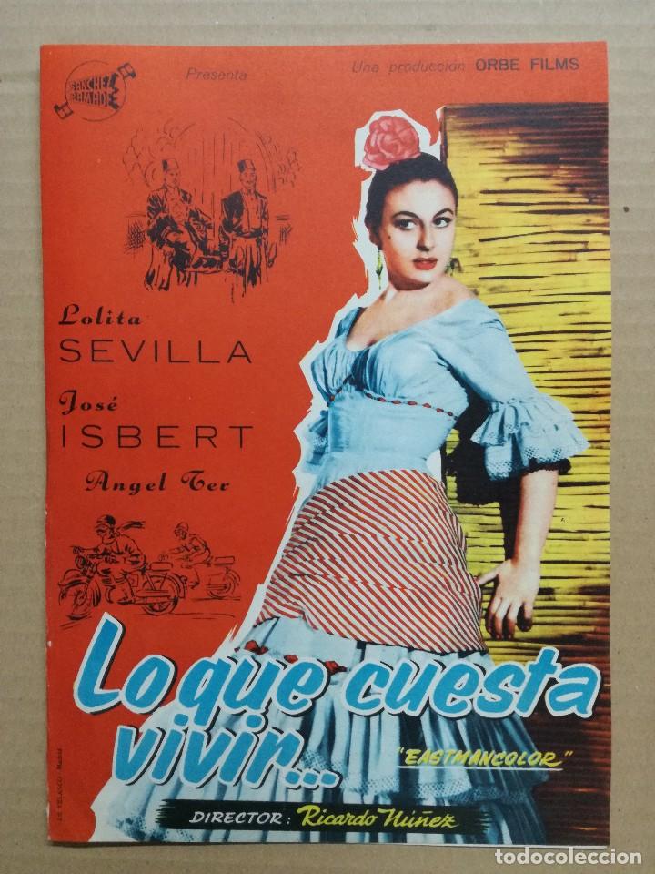 Cine: GUIA PUBLICITARIA, GUIA DE CINE, LO QUE CUESTA VIVIR, LOLITA SEVILLA, JOSE ISBERT, DOBLE