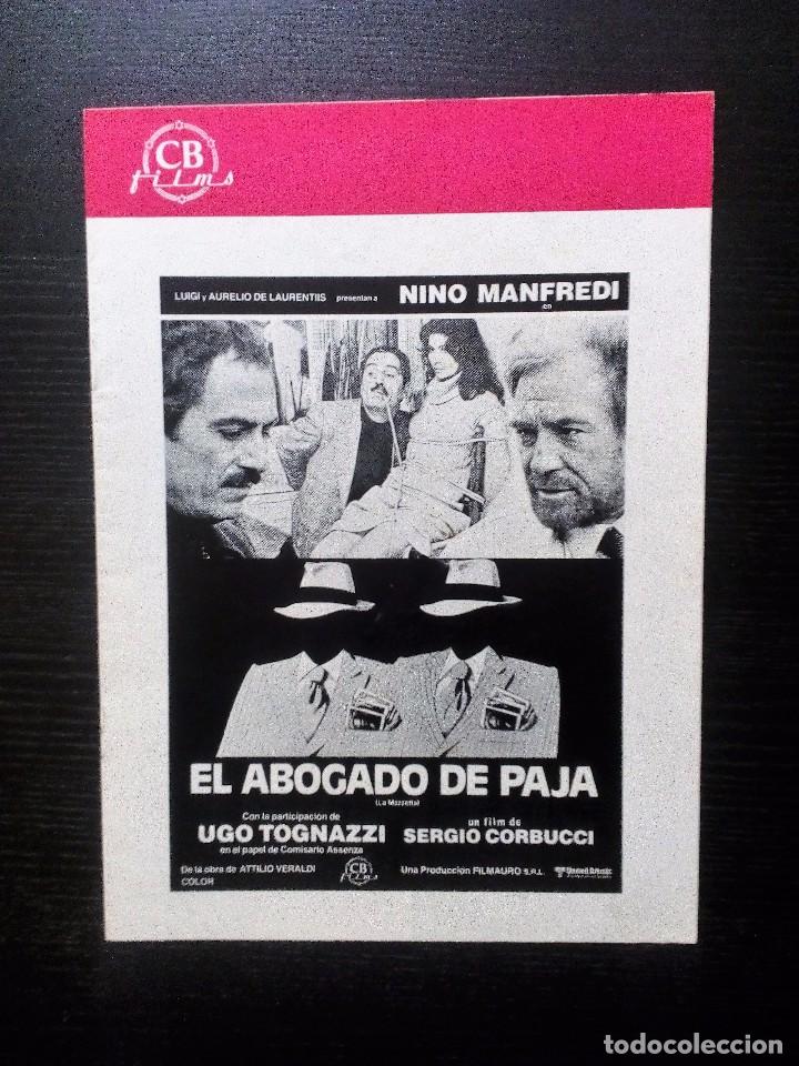 Cinema: EL ABOGADO DE PAJA  NINO MANFREDI  GU&Iacute;A ORIGINAL. 8 P&Aacute;GINAS CB FILMS